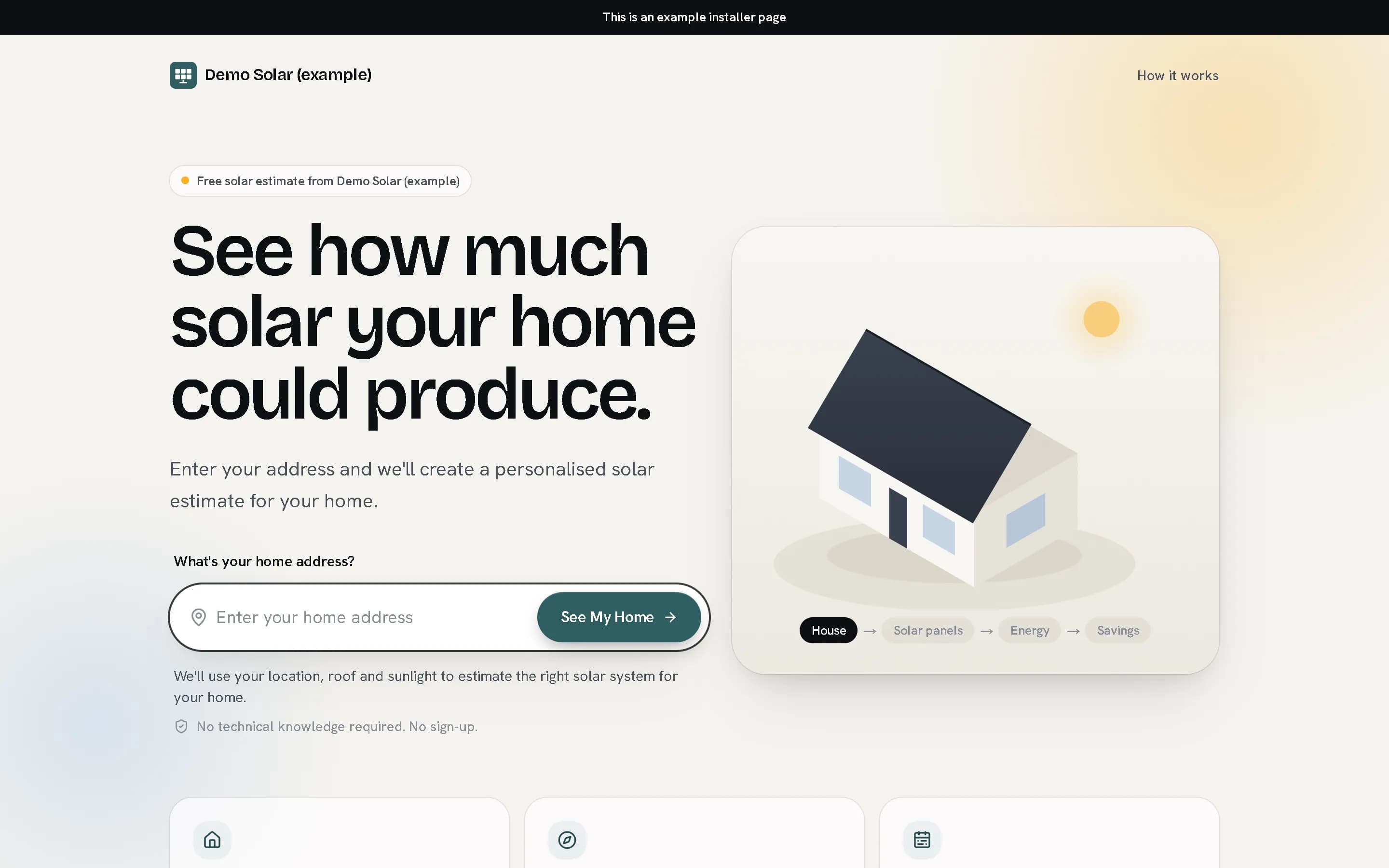 Your own page: Your logo and colours, at your own web address.